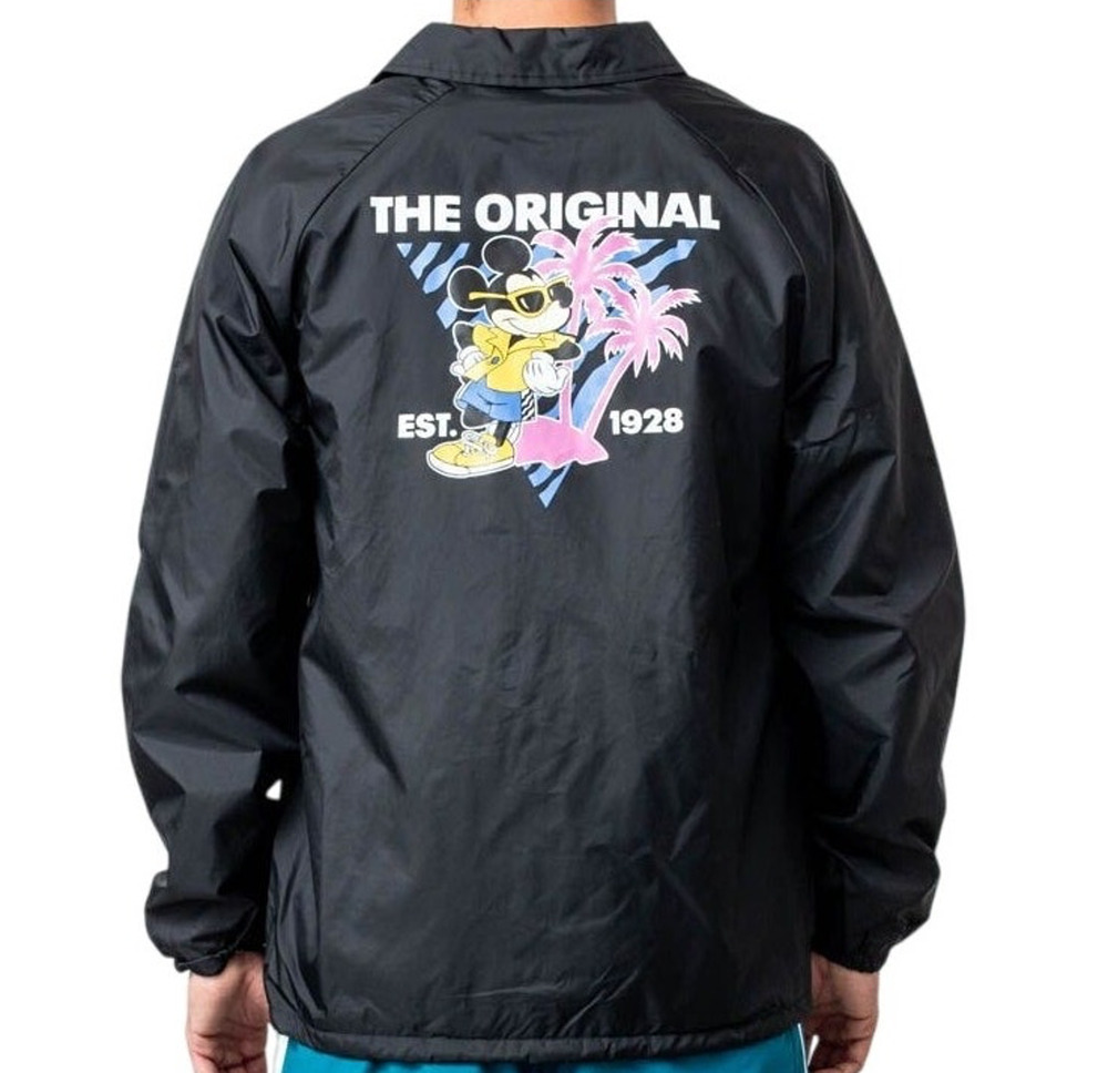 Vans x Disney Torrey 80s Mickey Mouse Jacket Adult Large Black Windbreaker New